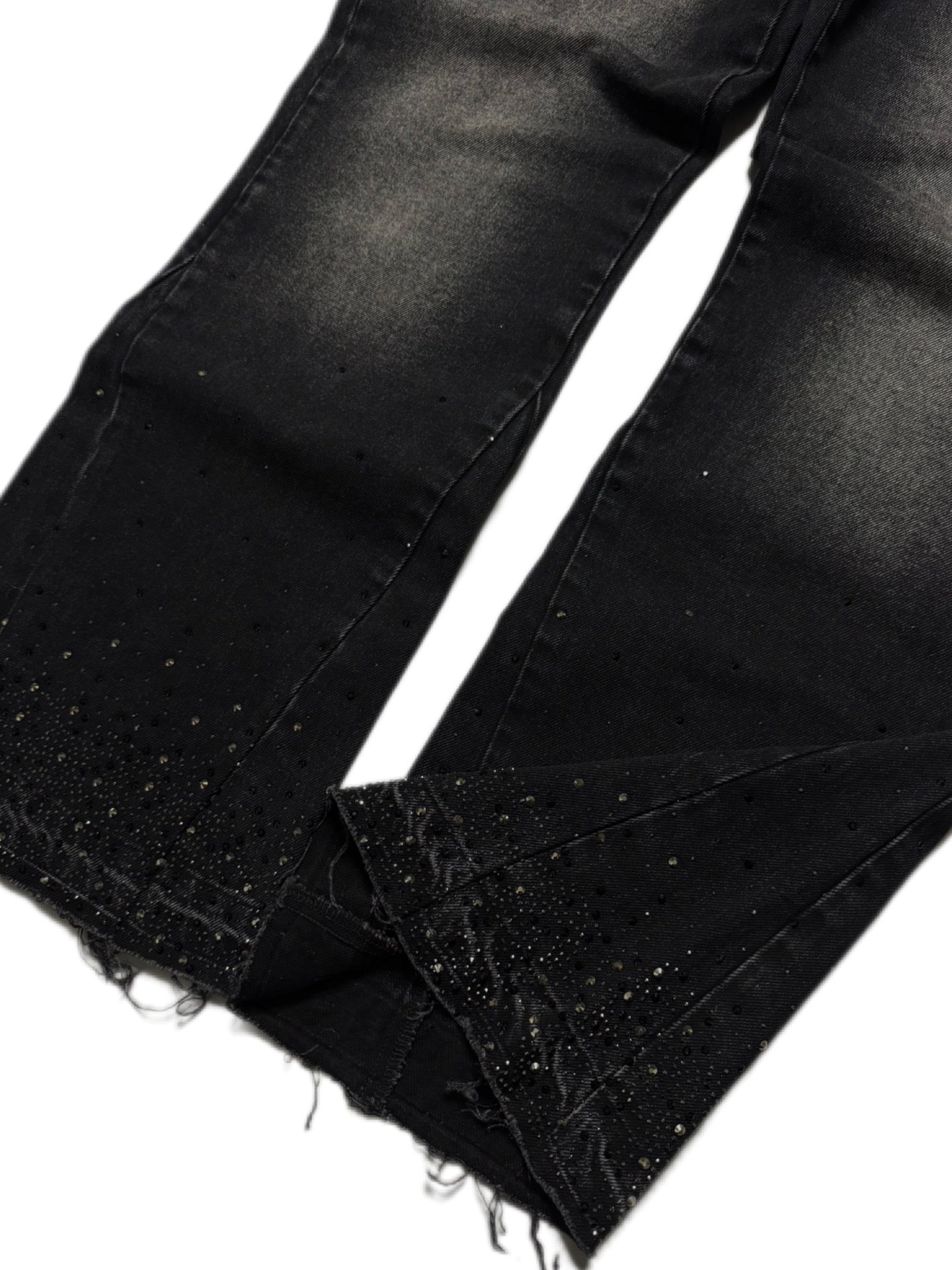 ARIS2WRLD FLARED RHINESTONE JEANS