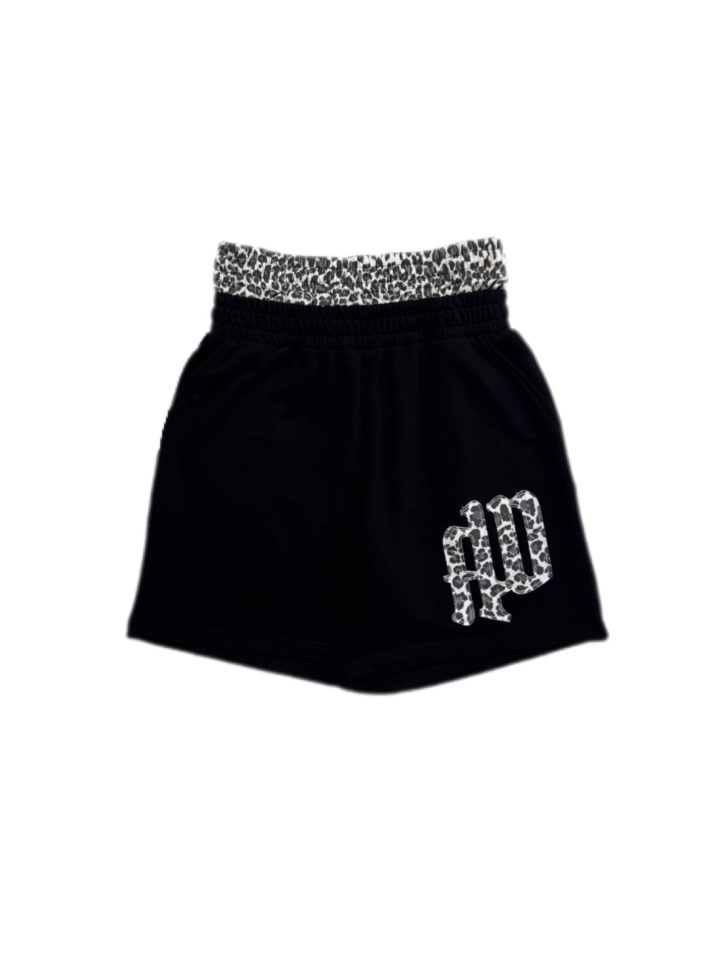Aris2wrld DoubleWaist Leo Shorts Black