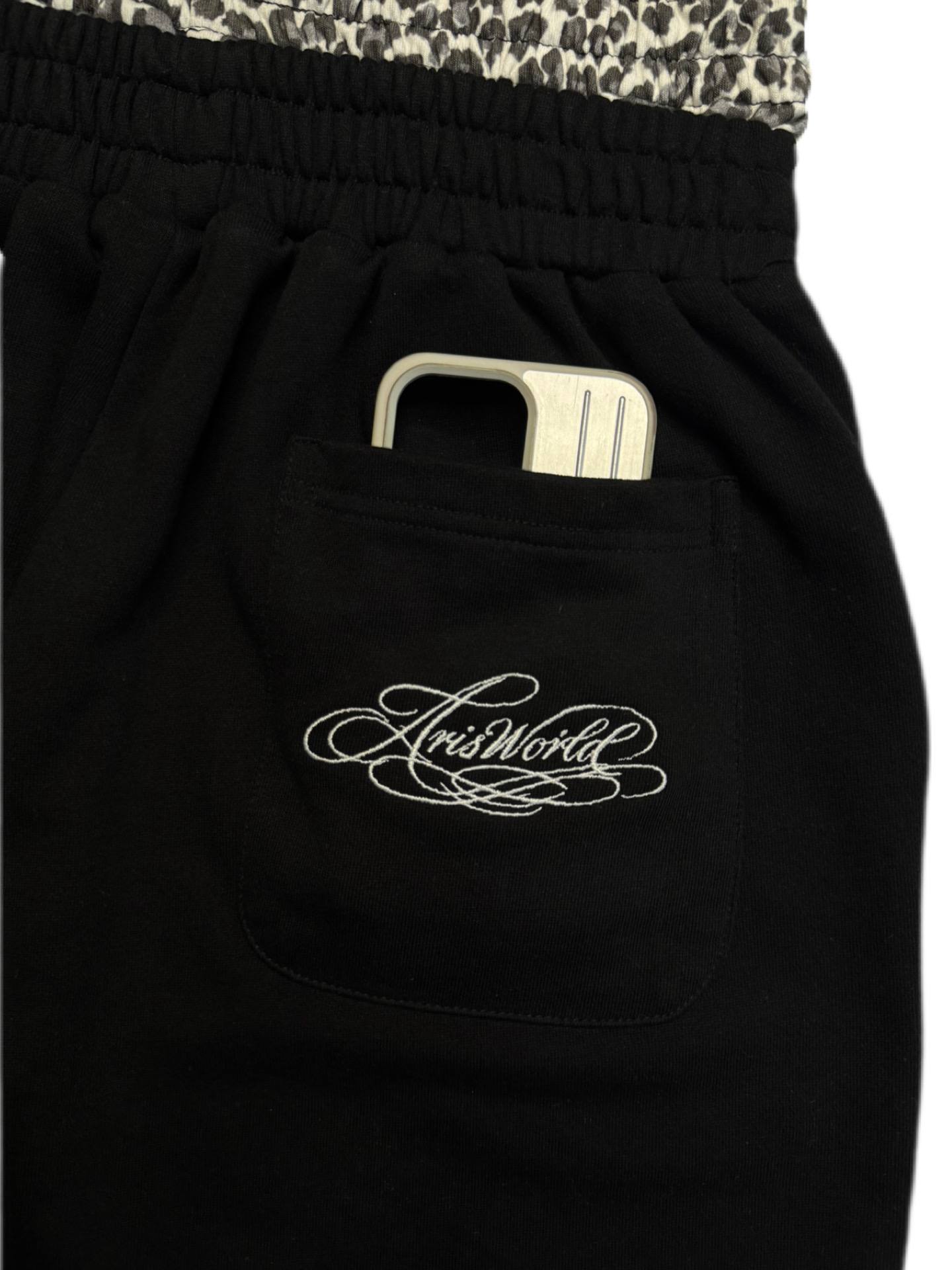 Aris2wrld DoubleWaist Leo Shorts Black